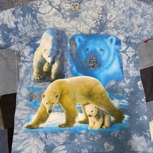 BACK TO EARTH nature tiedye polar bear tshirt